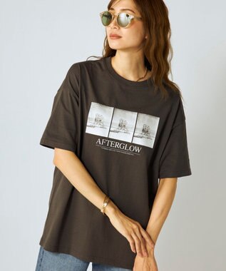 OP／FILA 【Ocean Pacific】フォトプリントTシャツ チャコールグレー