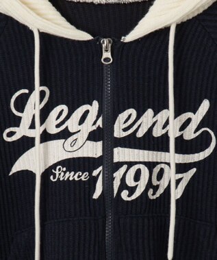 WEGO バイカラーニットジップパーカー ネイビー