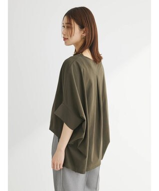 Green Parks 冷っとすずやか　ドルマンカット５分袖プルオーバー Khaki