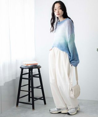 WEGO グラデーションメッシュニット ブルー