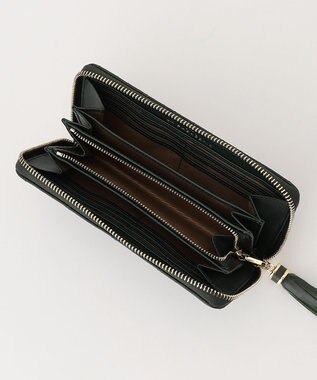 LA BAGAGERIE シープキルティング　ラウンドウォレット ダークグリーン