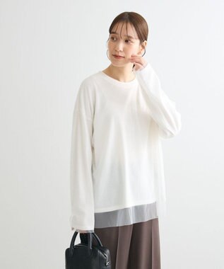 Green Parks ・ＥＬＥＮＣＡＲＥ　ＤＵＥ　チュールレイヤードロンＴＥＥ Off White