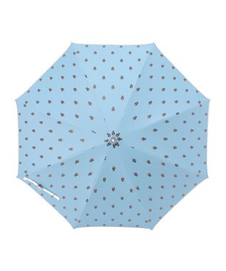 MOONBAT POLO RALPH LAUREN 晴雨兼用日傘 長傘 ポロベアプリント／一級遮光 遮熱 UV サックスブルー＆ベアＰｔ×オフ