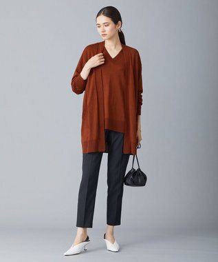 ICB 【新色追加・洗える】 ウールマットウース テーパードパンツ ブラック系