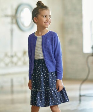 組曲 KIDS 【150-160cm】モノトーン花柄 スカート ネイビー系5