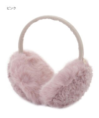 MOONBAT FURLA(フルラ)ファーMix コンパクト イヤマフ 無地 ピンク