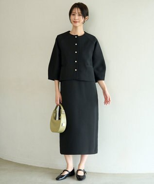 UNFILO L BEAUTY FORM KNIT スリーブレス ワンピース ブラック