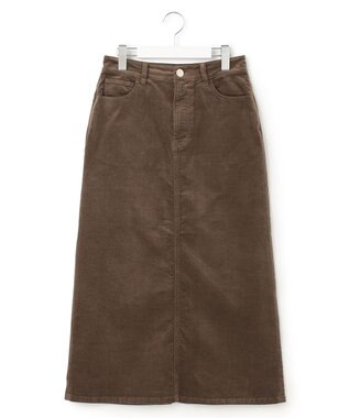 23区 【洗える】23区DENIM ベルベットストレッチ Aライン スカート モカ