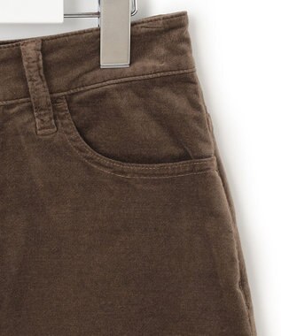 23区 【洗える】23区DENIM ベルベットストレッチ Aライン スカート モカ