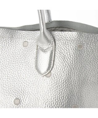 UNBILLION ペルケ perche / 牛革ドット刺繍トートバッグ ライトシルバー
