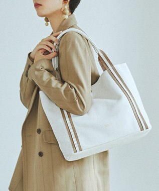 TOPKAPI 【TREASURE TOPKAPI】ソフトシュリンク テープコンビ A4 トート バッグ ホワイト