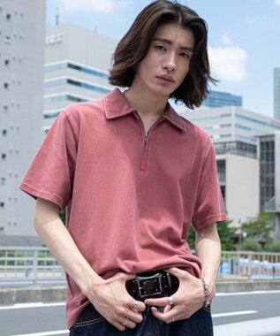 WEGO 【ユニセックス着用ITEM】ブリーチカノコハーフZIPポロ（SS） ワイン