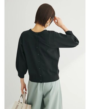 Green Parks 前後２ＷＡＹ　７分袖ハイゲージカーディガン Black