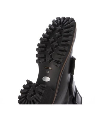 MODE ET JACOMO <D'ICI>スクエアトゥベルトデザインショートブーツ ブラック