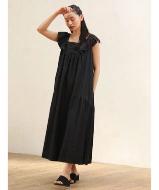 Green Parks ■ＥＳＣＡＲ　デニムピンタックワンピース Black