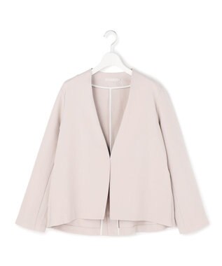 ICB L ナイロンストレッチポンチ ノーカラージャケット トープ