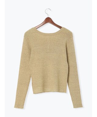 Te chichi ヘンリーネックマーブルニット イエロー