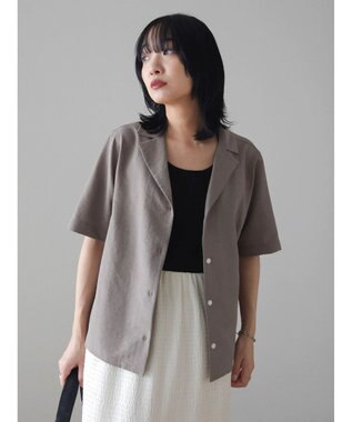 Green Parks 接触冷感　開襟シャツ Mocha