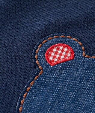 MIKI HOUSE HOT BISCUITS 【80-120cm】折り返しチェック 6分丈パンツ 紺