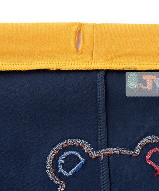 MIKI HOUSE HOT BISCUITS 【80-120cm】折り返しチェック 6分丈パンツ 紺