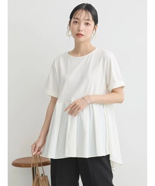 earth music&ecology 異素材チュニックカットソー Off White