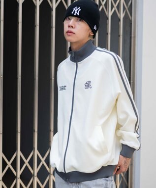 WEGO 【ユニセックスITEM/MLサイズ展開】ラグランライントラックジャケット オフホワイト