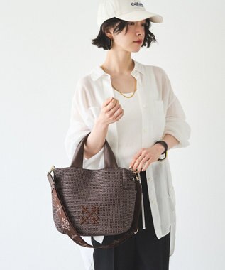 russet ナイロンラフィア2WAYトートバッグ(CE-1711) D.Brown