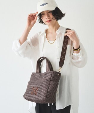 russet ナイロンラフィア2WAYトートバッグ(CE-1711) D.Brown