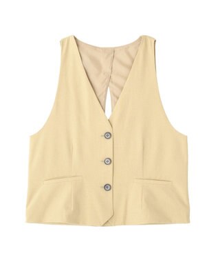 CRAFT STANDARD BOUTIQUE バックスリットショートベスト Beige