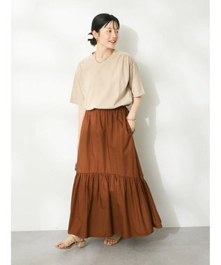 CRAFT STANDARD BOUTIQUE ヴィンテージ風天竺 ショルダーギャザーチュニック Gray Beige