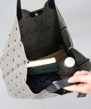 FOLNA RD ニットショッパートートバッグ グレーべージュ