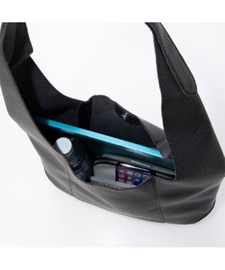 UNBILLION カシュカシュ cachecache / セミ合皮ホーボーバッグＬ ブラック