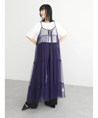 Green Parks ・ＥＬＥＮＣＡＲＥ　ＤＵＥ　２ｗａｙチュールキャミワンピ Purple