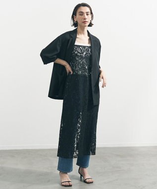 UNFILO レース キャミワンピース ブラック