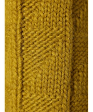 AMERICAN HOLIC スクエア柄Ｖネックニットカーディガン Mustard