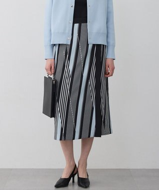 ICB L 【先行予約】ランダムストライププリント ストレートスカート