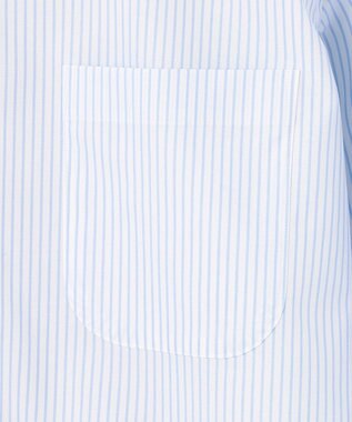 GOTAIRIKU 【形態安定】プレミアムプリーツシャツ＿ワイドカラーストライプ サックスブルー系1