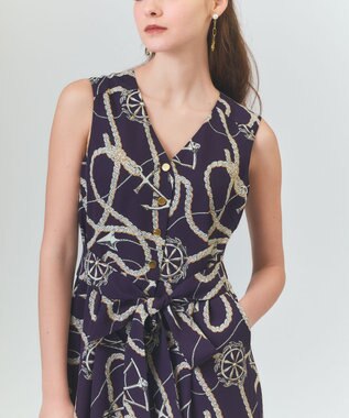 GRACE CONTINENTAL プリントオールインワン ネイビー