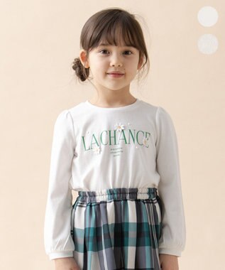 ANY KIDS ロゴ入り 長袖 Ｔシャツ オフホワイト