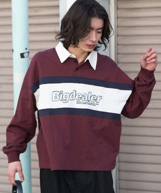 WEGO 【ユニセックス着用ITEM】ステッチロゴラガーシャツ ワイン