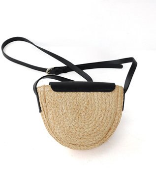 Tiaclasse ラフィアショルダーバッグ ブラック