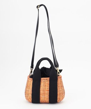 23区 VIOLAd'ORO MIRO スプリットラタン バスケットバッグ ブラック系1