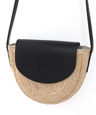 Tiaclasse ラフィアショルダーバッグ ブラック