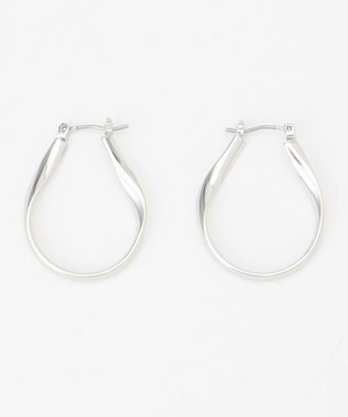 ANY 【WEB限定】オーバルメタルピアス（両耳用） シルバー