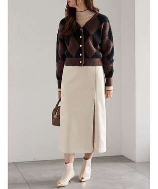 Te chichi スエードサイドZIPスカート オフホワイト