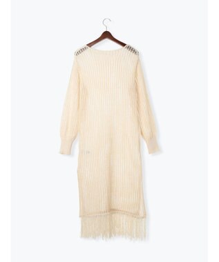 Te chichi フリンジメッシュニットワンピース《2025Autumn catalog vol.2 item》 オフホワイト