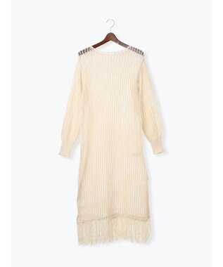 Te chichi フリンジメッシュニットワンピース《2025Autumn catalog vol.2 item》 オフホワイト