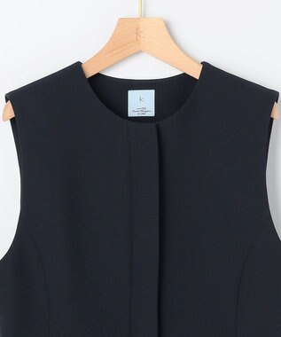 組曲 L 【KUMIKYOKU NAVY】コンフォータブルドレープ ジレ ネイビー系