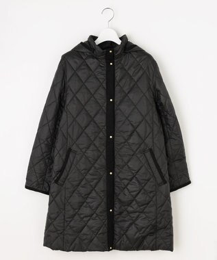 J.PRESS LADIES S 【WEB限定カラーあり・2way】コンパクトタフタキルティング  フーデッド コート ブラック系