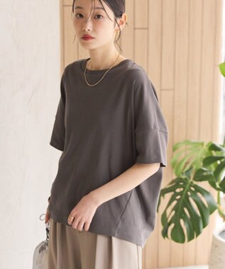 AMERICAN HOLIC 【新色追加】【接触冷感】コクーンシルエットカットソー Charcoal Gray